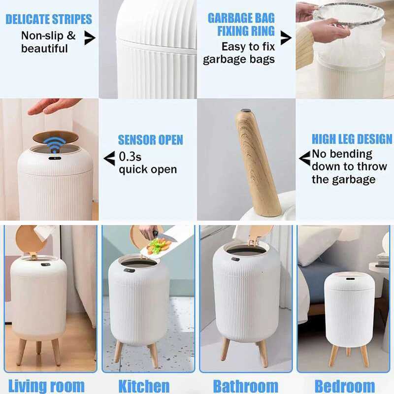 2025 New Automatic Sensor Recycle Bin Small Plastic Smart Trash Bin Motion Sensor Trash Can For Bedroom Bathroom Kitchen Office C251120