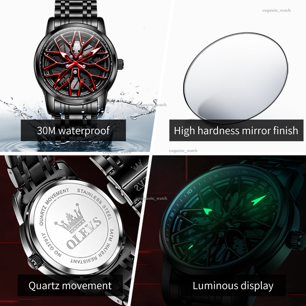 OLEVS Designer Men's Fashion Waterproof Luxury Casual Outdoor Luminous Rotating Wheel Quartz Watch Men's Luxury Watch Free Delivery Wholesal