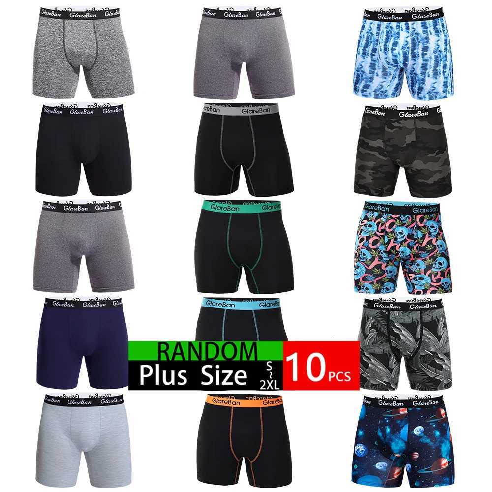 10pc Set Mid-Long Random Boxer Shorts Men Underwear Male Underpants for Men Boxershorts Slips Soft Panties Brand BriefsW251120