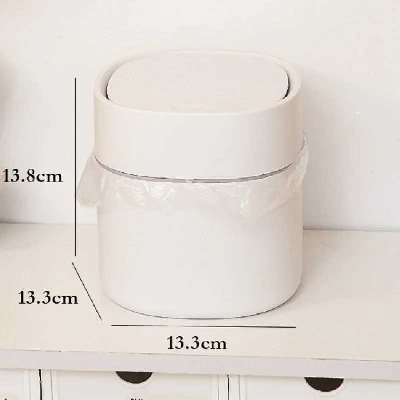 2L Mini Desktop Bin Universal Car Interior Storage Case with Cover Home Desk Clean Workspace Garbage Box Pressing Trash Can C251120