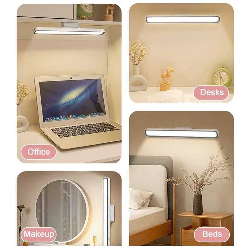 Desk Lamp LED USB Rechargeable Light Stepless Dimming Hanging Magnetic Bedroom Night Lights Reading Table Lamps Cabinet Wardrobe M251120