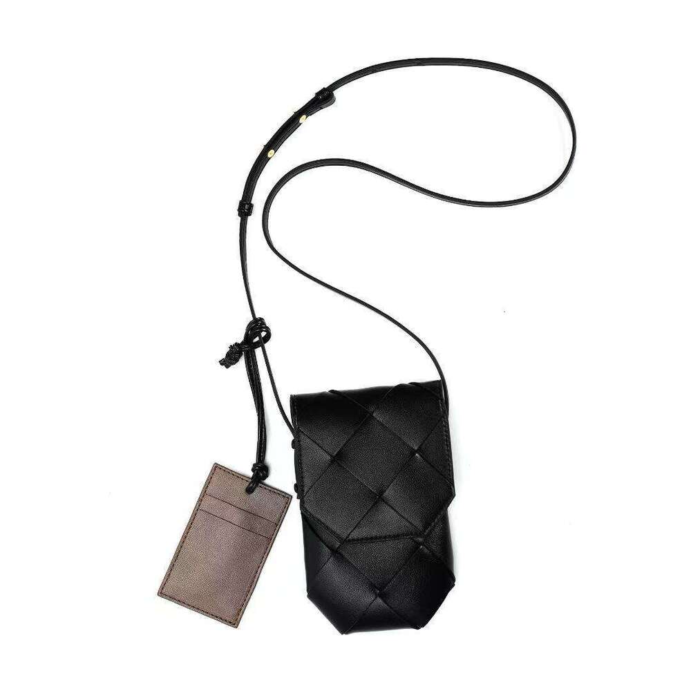 High Quality Cowhide Phone New Trend Hand Woven Single Shoulder Diagonal Span Small Bag Knot