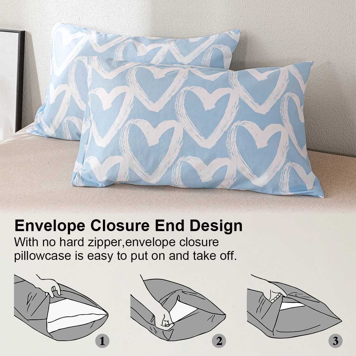 Pillow Case 2pcs/4pcs Heart Pattern Cover Set Inner Not Included Soft Comfortable Suitable For All Seasons C251120