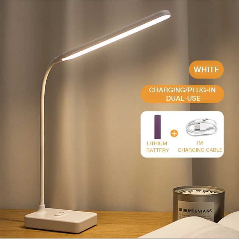 USB Rechargeable LED Reading Night Lamp 3 Colors Touch Dimmable Table Light Flexible Working Desk Lamp For Office Study Room M251120