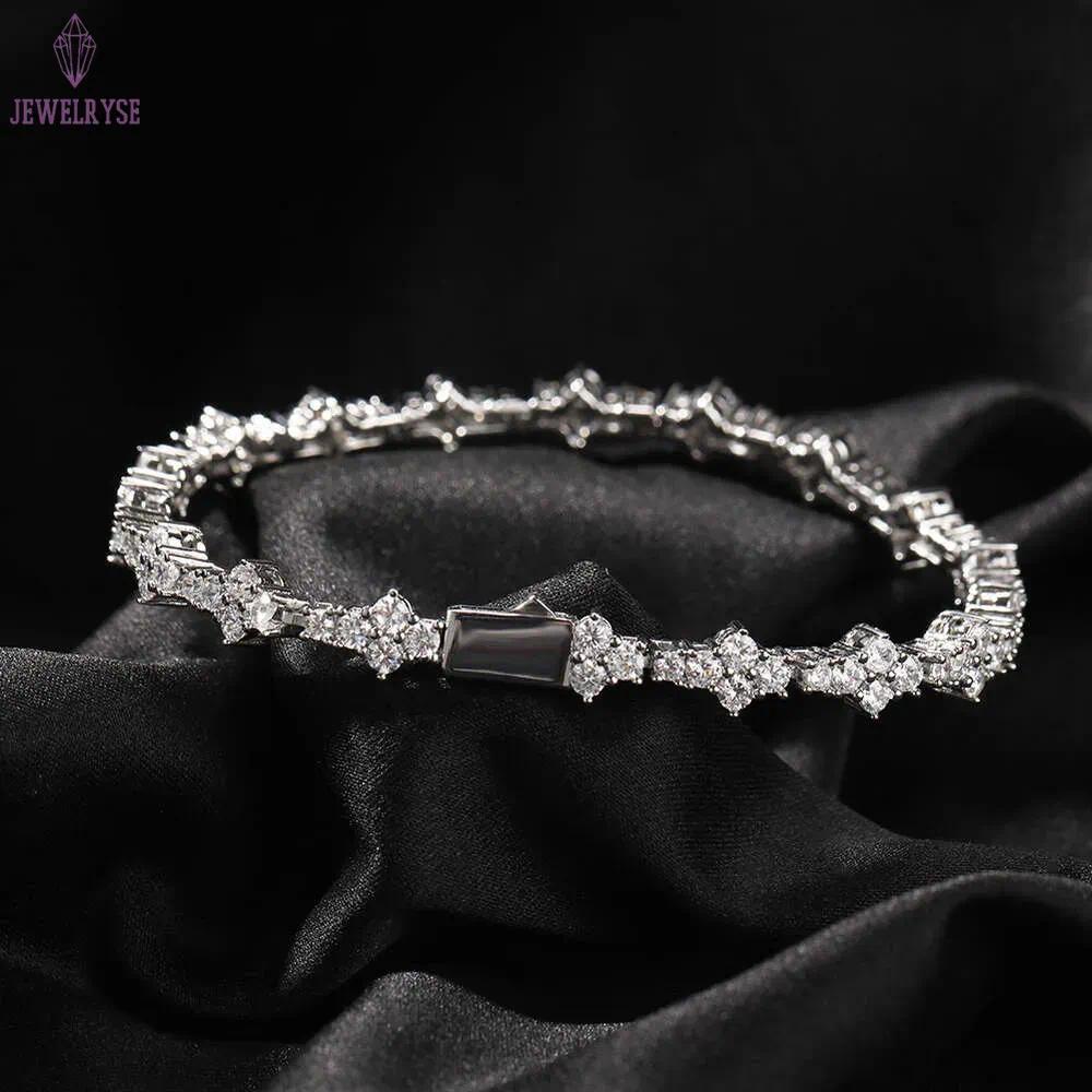 Personalized Tennis Chain Men's Hip Hop Necklace Hiphop Spring Buckle Chain Jewelry GRA moissanite diamond 18k gold sterling silver cuban link ch