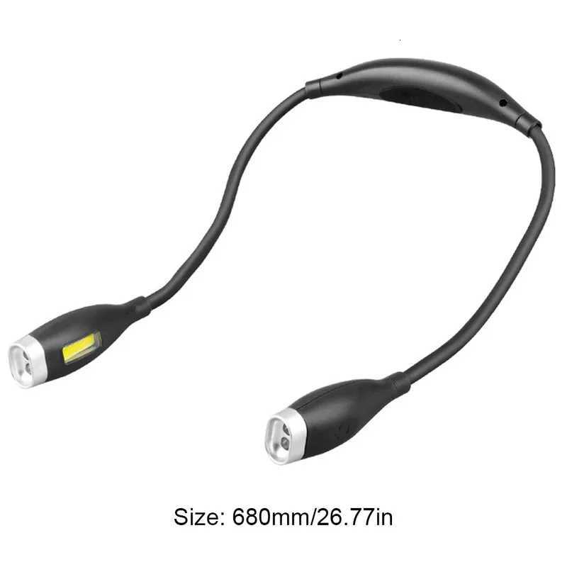 LED Neck Reading Light Bendable Arms Book Light Hands Free Reading Lamp Rechargeable for Night Running Walking Knitting Camping M251120