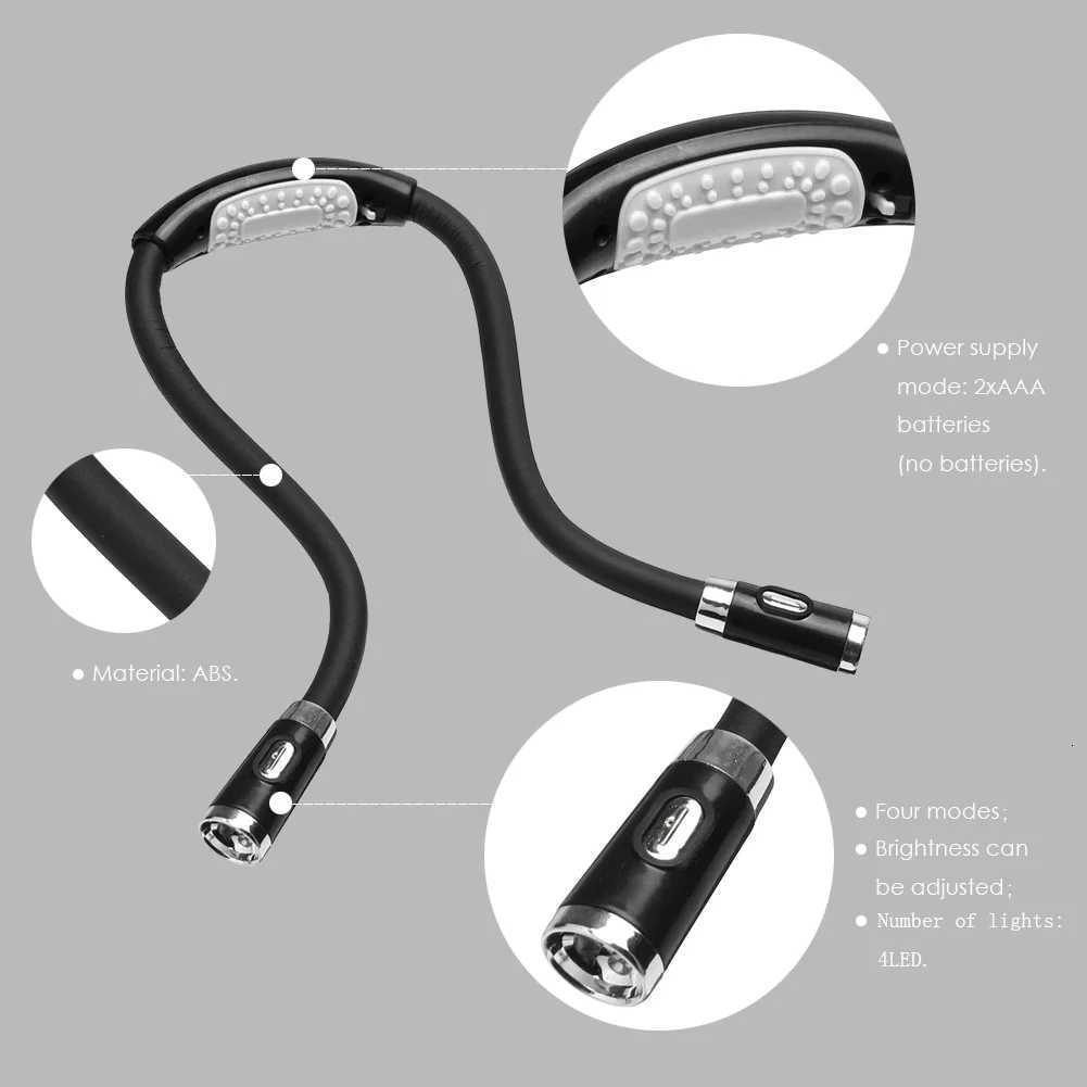 ABS LED Flexible Handsfree Hug Neck Reading Book Light Lamp Torch Flashlight Multifunctional Work Lamp M251120
