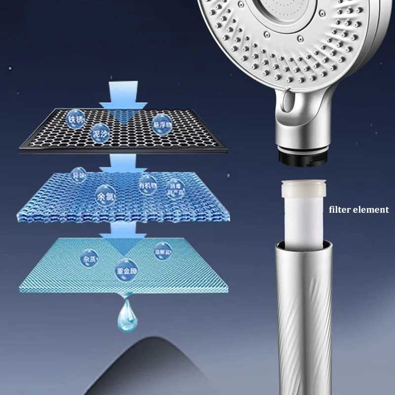 5-mode High-pressure Filter Handheld Showerhead Removes Chlorine And Odors Household Bathroom Shower AccessoriesM251120
