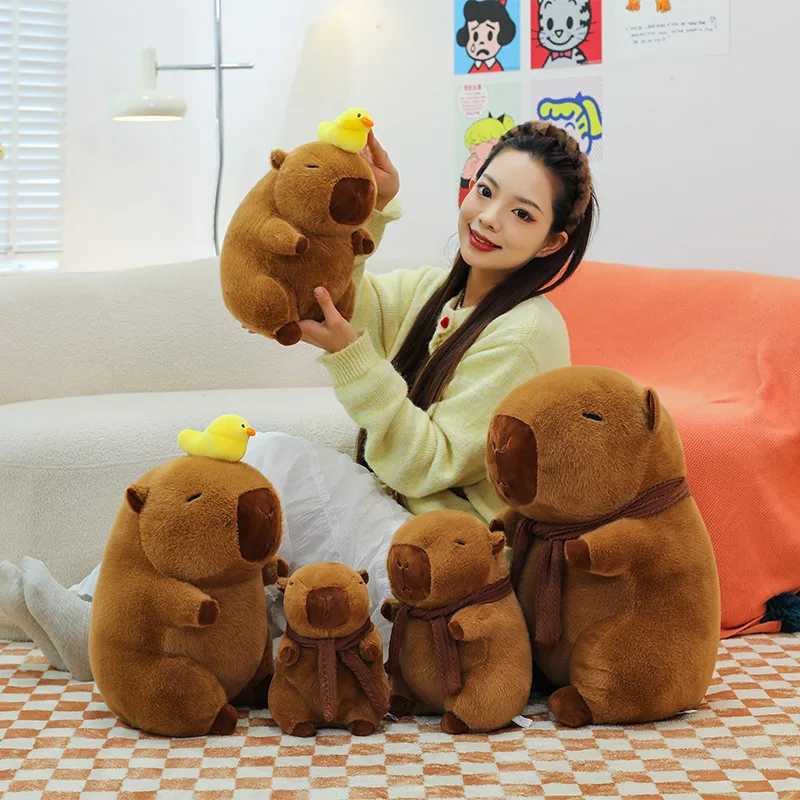 Capybara Plush Toy Set Mommy with 4 Little Capibaras Capibala Plushie Dolls Stuffed Animal Pillow Turtle Backpack Car Decor G251120