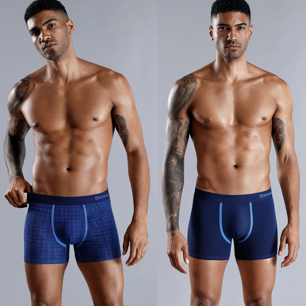 4piece mens boxing shorts underwear cotton sexy shirt family Calecon 250417