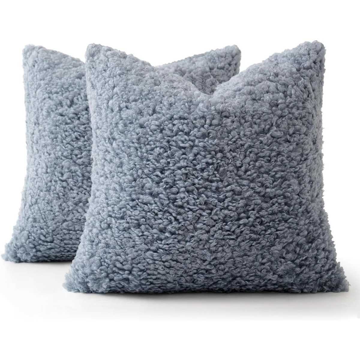 Pillow Case 2pcs Plush Teddy Velvet Lamb Wool Cover Ultra-Soft Thick Solid Color Nordic Sofa Cushion Modern Minimst Home Decor C251120