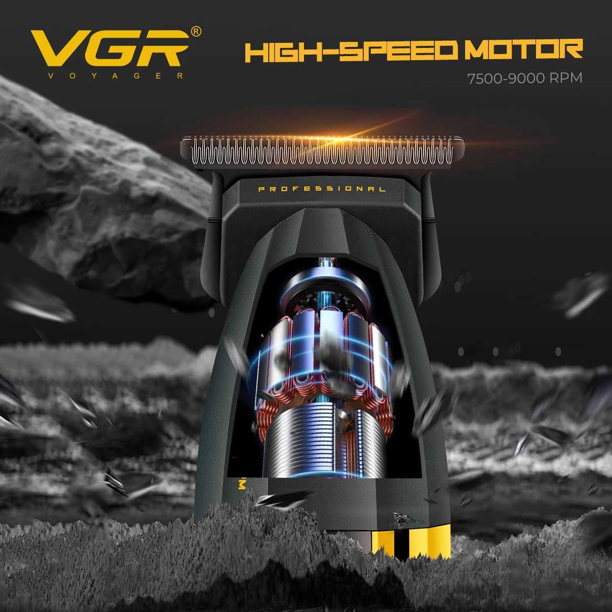 VGR professional high-end hair clipper metal mecha wind mens electric push hair salon home oil head carving pusher V-285TT251120