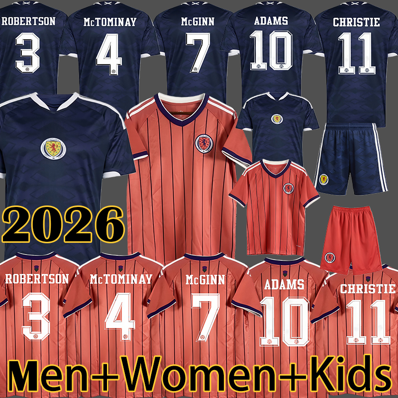 2026 Season World Cup Scotland Soccer Jersey Soccer Gear Men's and Kids' Sets ROBERTSON MCTOMINAY TIERNEY MCGINN HICKEY GILMOUR DYKES ADAMS CHRISTIE HIRST FERGUSON