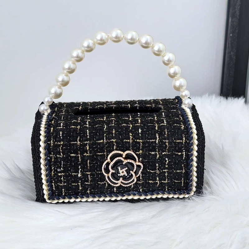 Creative French Style Camellia Flowers Tissue Box Luxury Desktop Storage Holder For Home Living Room Coffee Table Decoration For Domestic Use Bedroom 