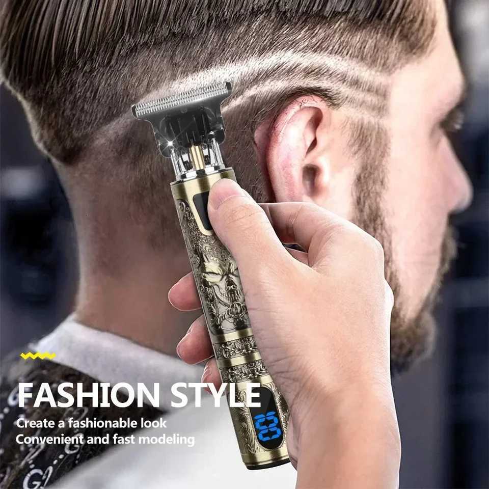 Professional Mens Electric Hair Clipper with LCD Display USB Rechargeable for Faded Haircuts Barber-Grade TrimmerT251120