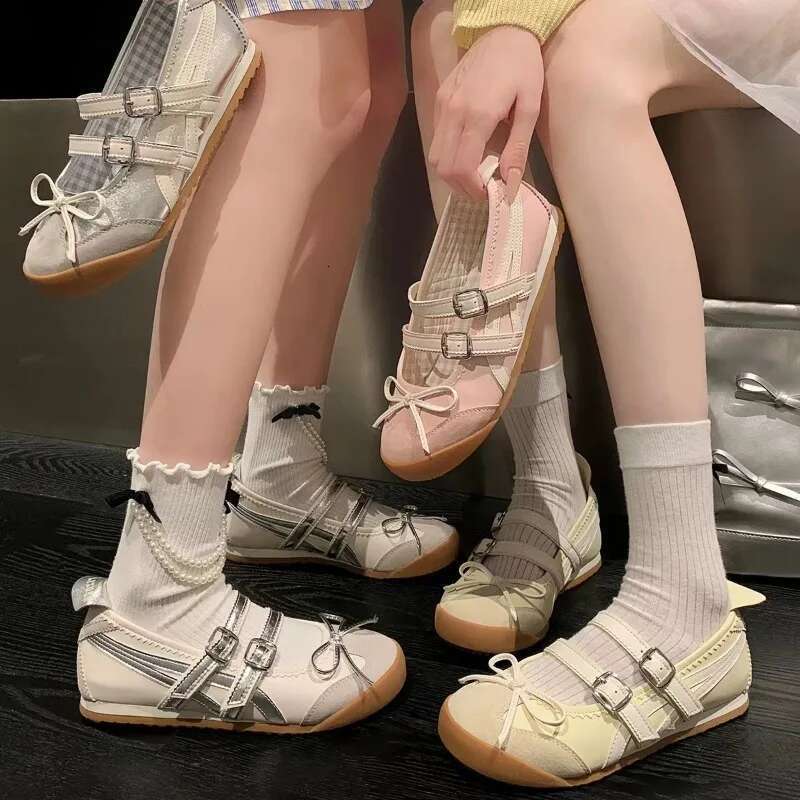 Flats Fashionable Elegant Round Toe Women Comfortable Street Style Soft Sole Ballet Mary Jane Shoes