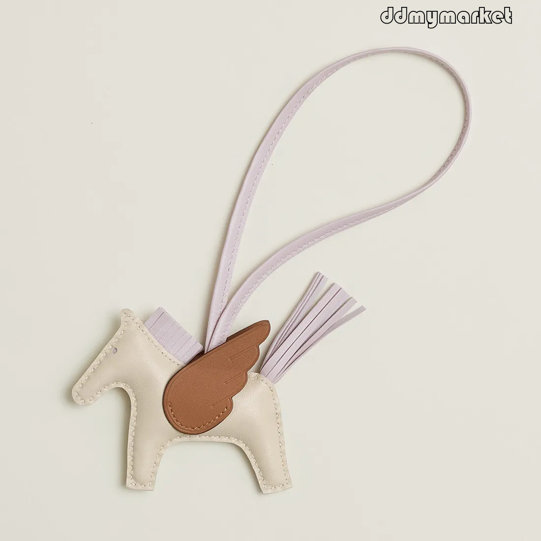 Handmade Little Pegasus Bag Charm Sheepskin Hand-sewn High-end Rodeo Pony Pendant Keychain Car Hanging Decoration ddmymarket
