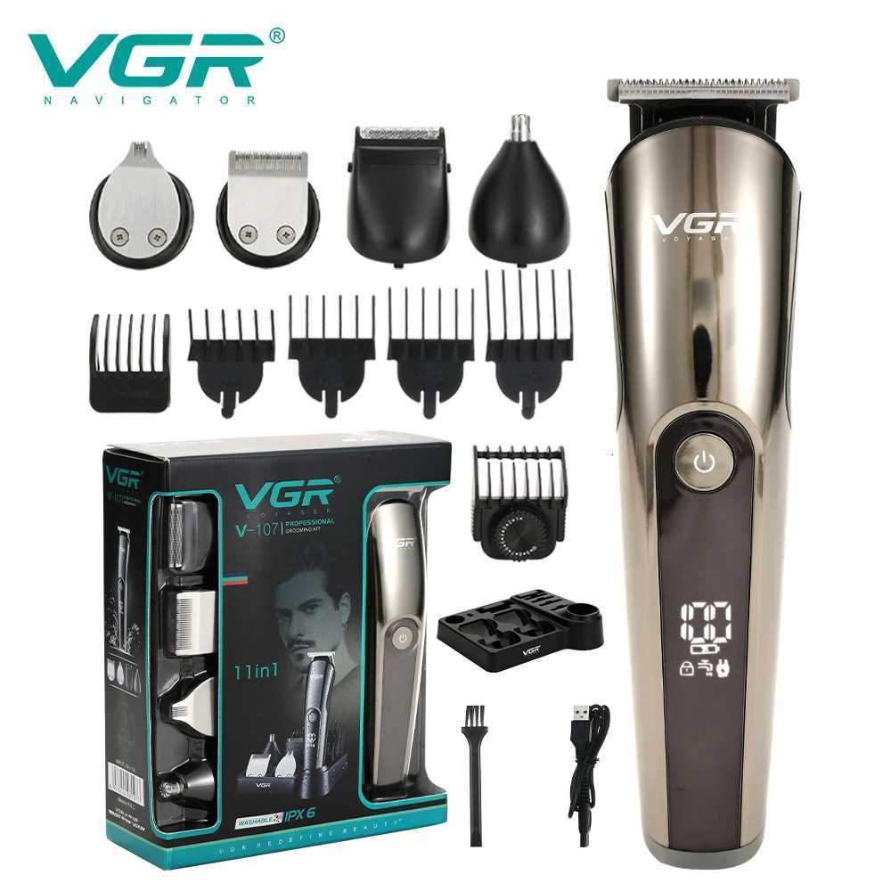 VGR 107 hair clipper cross-border digital display multi-functional cutter head professional carving electric fader manufacturersT251120
