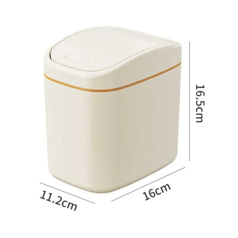 Desktop Trash Can Small Mini Garbage Can Plastic Dustbin with Shake Cover for Home Office Waste Bins Household Cleaning C251120