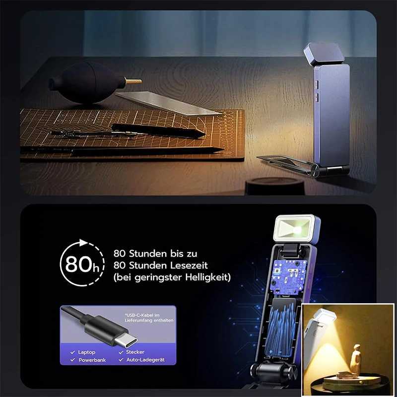 Mini Portable Reading book light charging clip with versatile reading and learning light clip eye protection Rechargeable Lamp M251120