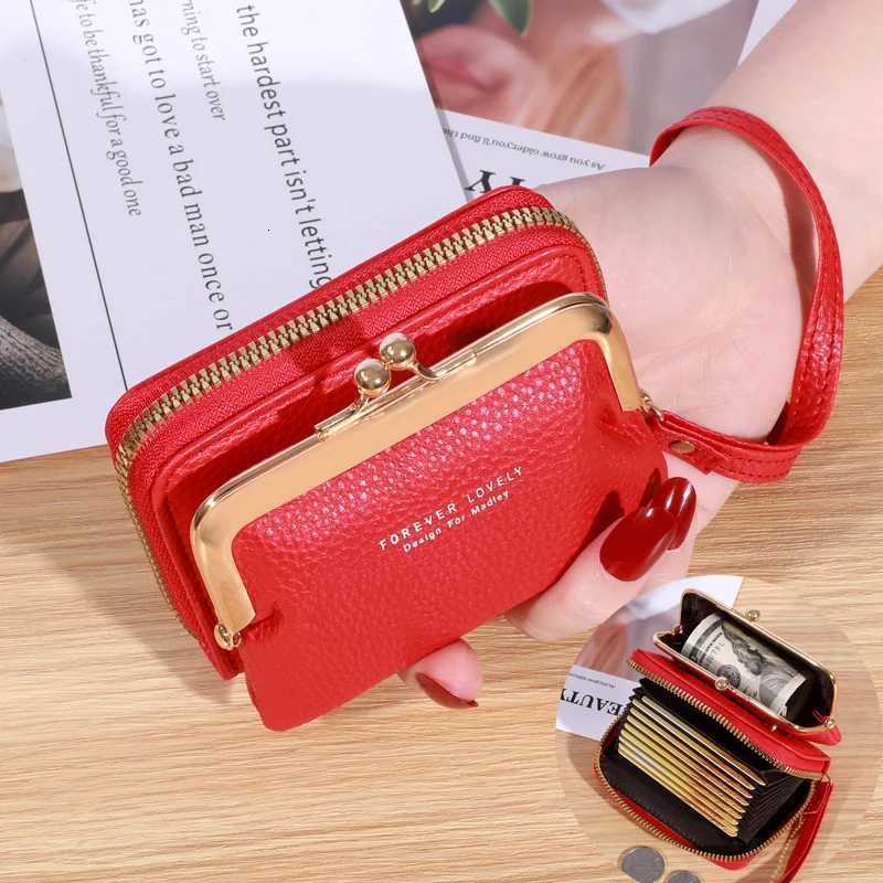 Womens Wallet Fashion Wrist Strap Short Coin Money Wallet Large Capacity Coin Clip Bag Card Positions Card Bag Money ClipW251120