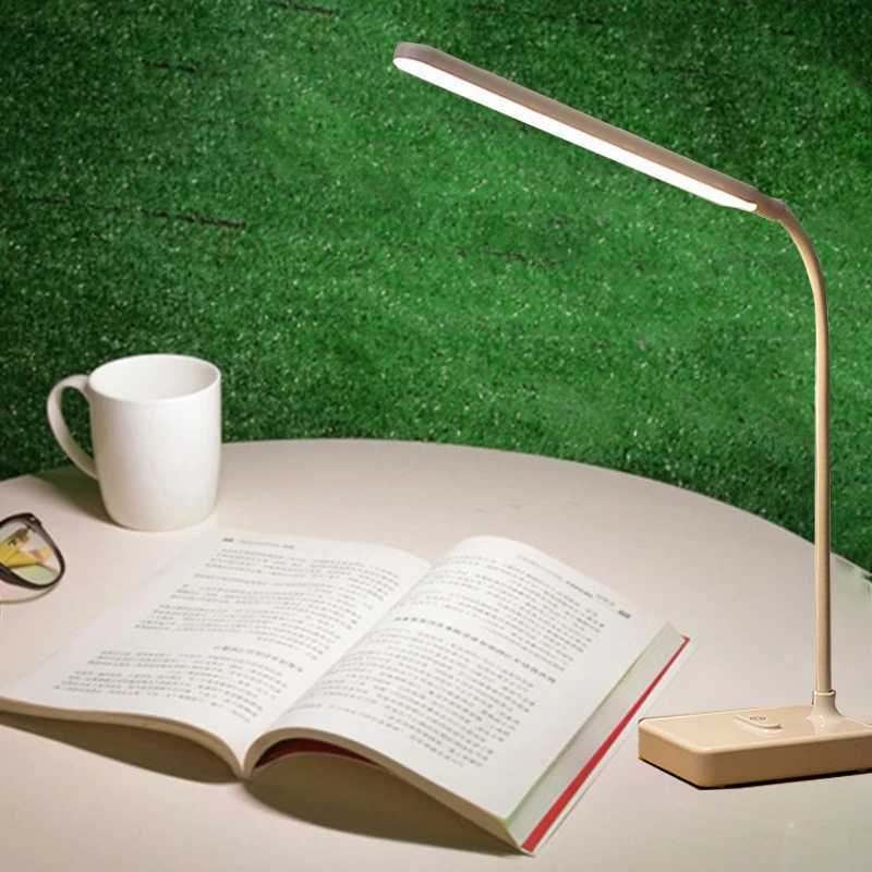USB Rechargeable LED Reading Night Lamp 3 Colors Touch Dimmable Table Light Flexible Working Desk Lamp For Office Study Room M251120