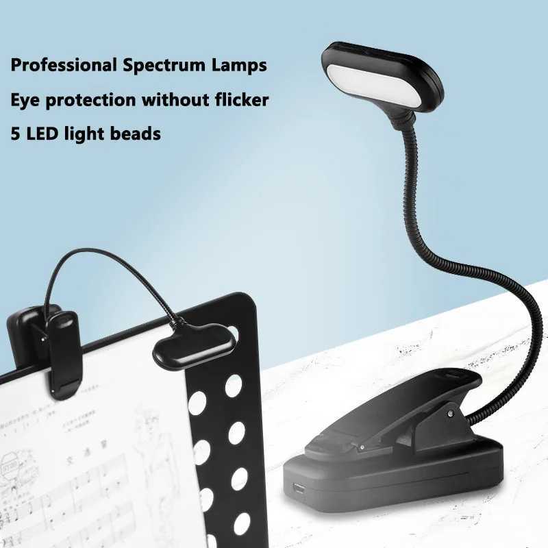 LED Bedside Reading Lamp USB Powered Clip-On with 360 Degree Rotation Eye-care Design and Compact Foldable Body M251120