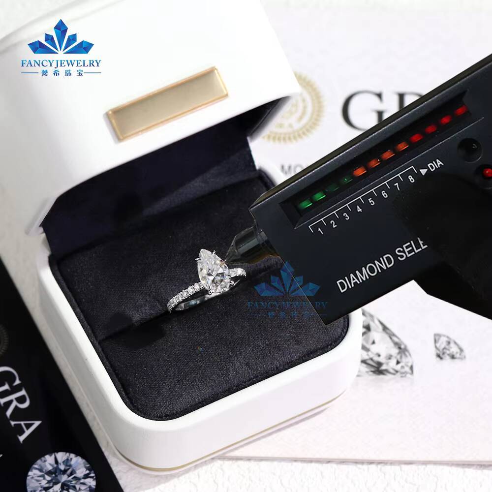 18K 14K 10K Solid Gold 925 Sliver 3CT 7x11mm D VVS1 Pear Moissanite Anniversary Wedding Engagement Rings for Women