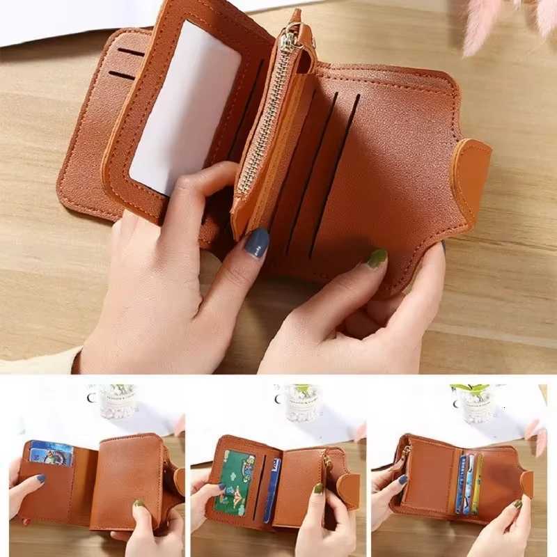 2025 New Women Wallets Red Black Small Mini Coin Purse Hasp Card Holder Lady Wallet Zipper Female Leather BuckleW251120