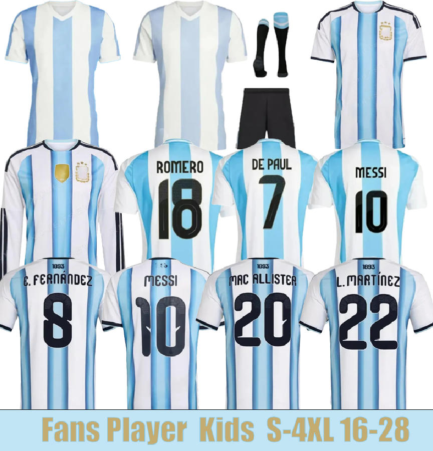 2026 argentina soccer jerseys shirts MESSI DE PAUL J. ALVAREZ DI MARIA ROMERO NICO ENZO GARNACHO MAC ALLISTER MOLINA L.MARTINEZ 50th football Fans Player Kids uniform