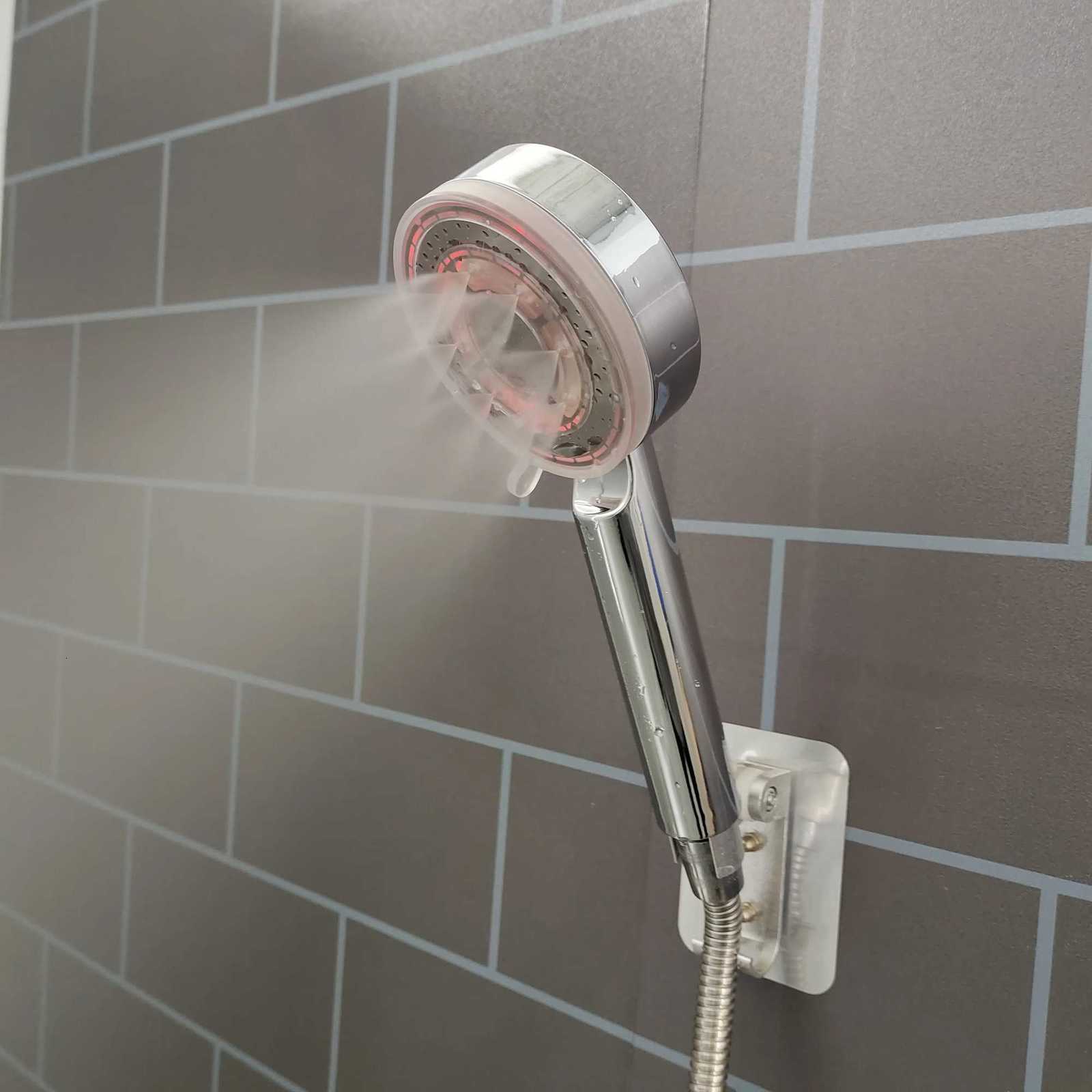 New LED 5 Modes Shower Head Rainfall SPA Temperature Control Shower Pressurized Water Saving 3/7 Colors Handheld Bathroom ShowerM251120