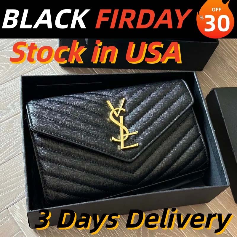 Designer Bag Fashion Luxury Bag Classic Black Caviar Leather Multi-function Envelope Retro Chain Decorated Elegant Women Single Shoulder Crossbody Bag Clutch bag