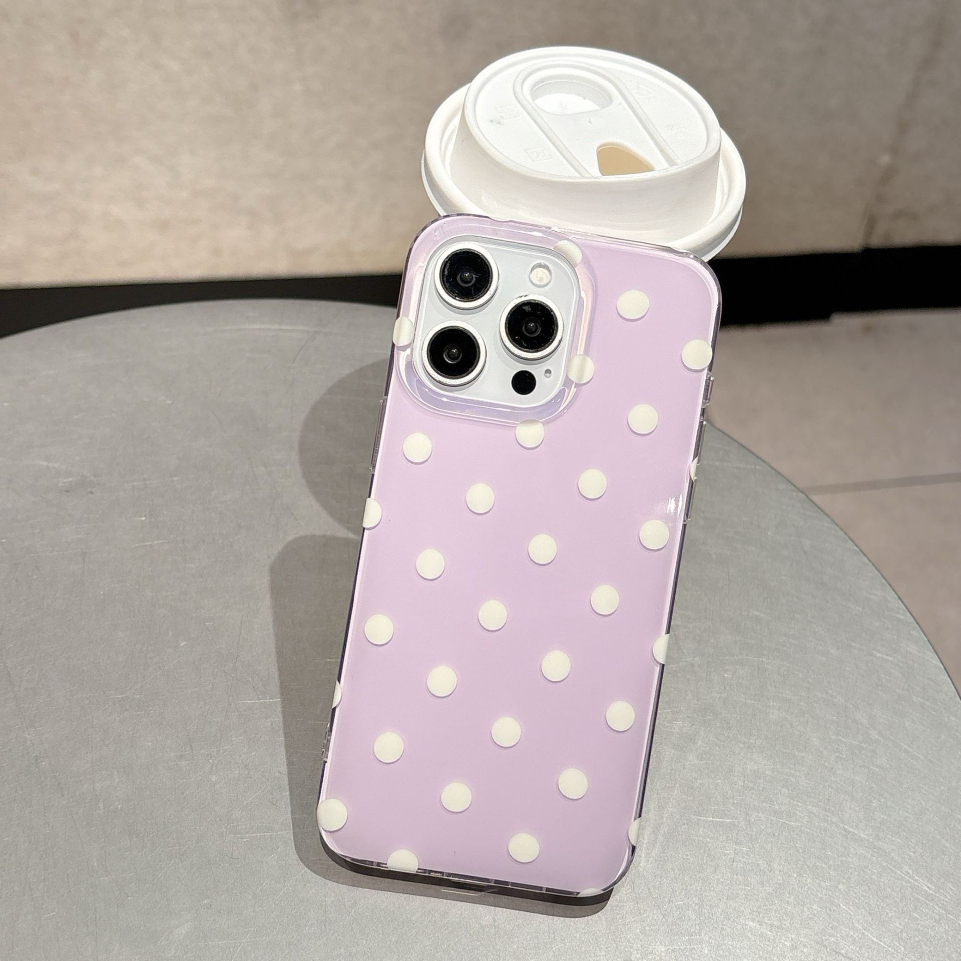 Fresh Polka Dot Phone Case Compatible with iPhone 17 Pro Max Glossy Protective Case iPhone 16/15 Pro iPhone for Girls