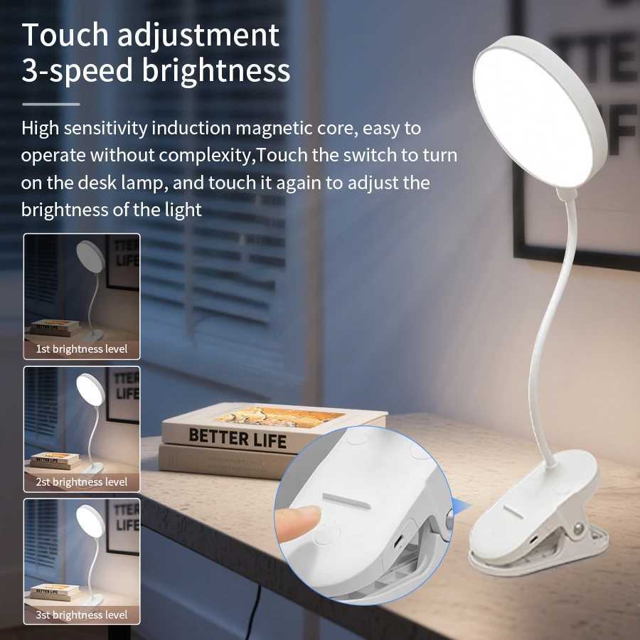 Led Table Lamp USB Rechargeable Portable Desk Reading Night Light Touch 3 Dimming Eye Protection For Bedroom Study Light M251120