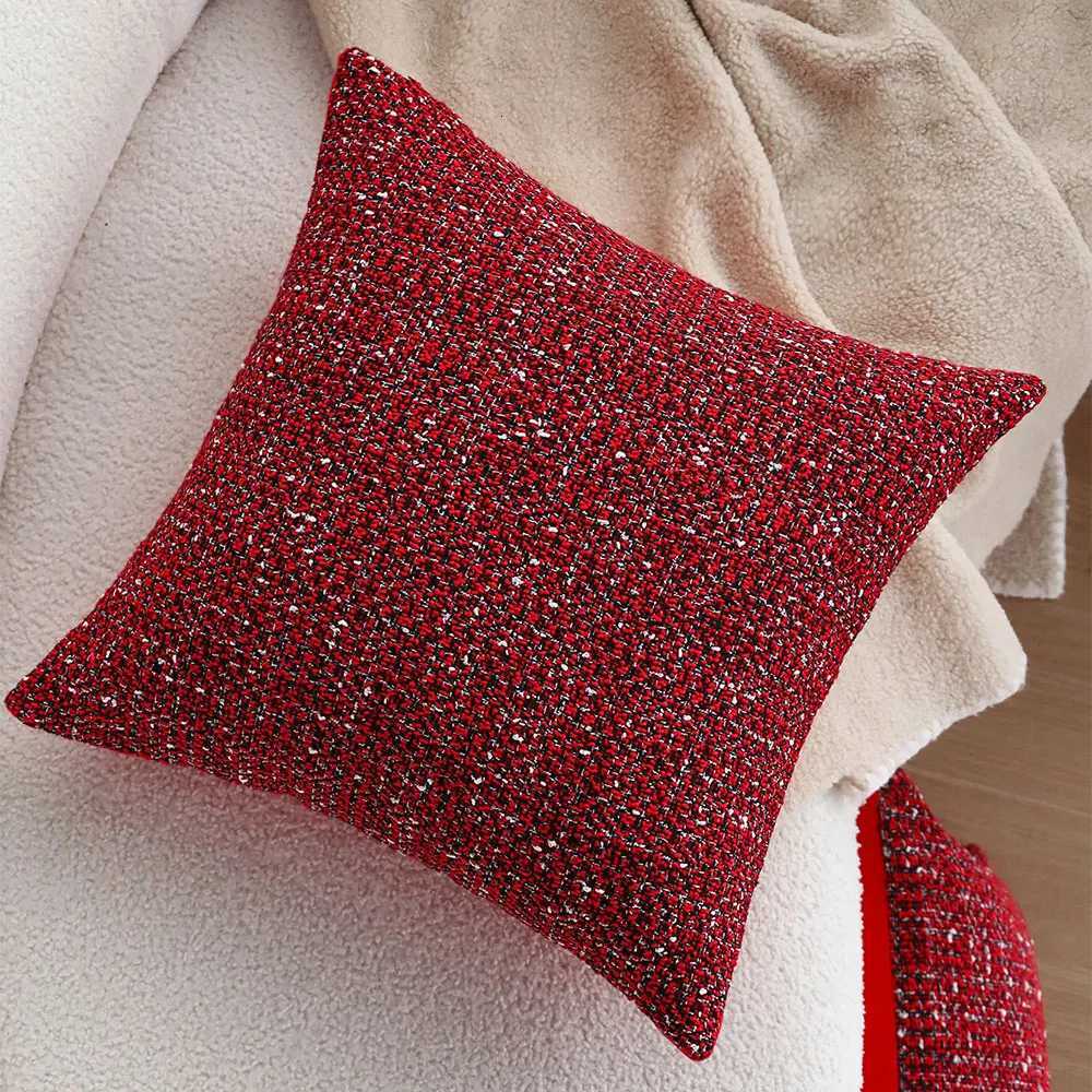 Pillow Case Christmas Red Knitted Throw Cover Without Core Festival Party Decoration Living Room Sofa Decorative Cushion Cover 45x45 C251120