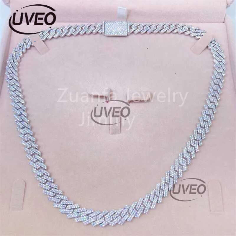 Custom Made Solid Back 10mm Width Necklace Jewelry S Pass Dia Tester Flawless Moissanite Man