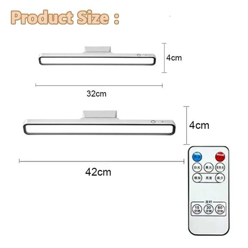 Desk Lamp LED USB Rechargeable Light Stepless Dimming Hanging Magnetic Bedroom Night Lights Reading Table Lamps Cabinet Wardrobe M251120