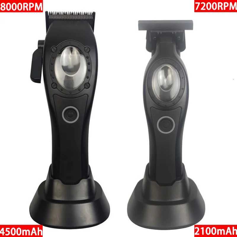 4500 mAh Professional Hair Clipper Electric Mens Trimmer with 8000RPM Seat Charging Large Capacity Battery DLC Coated BladesT251120