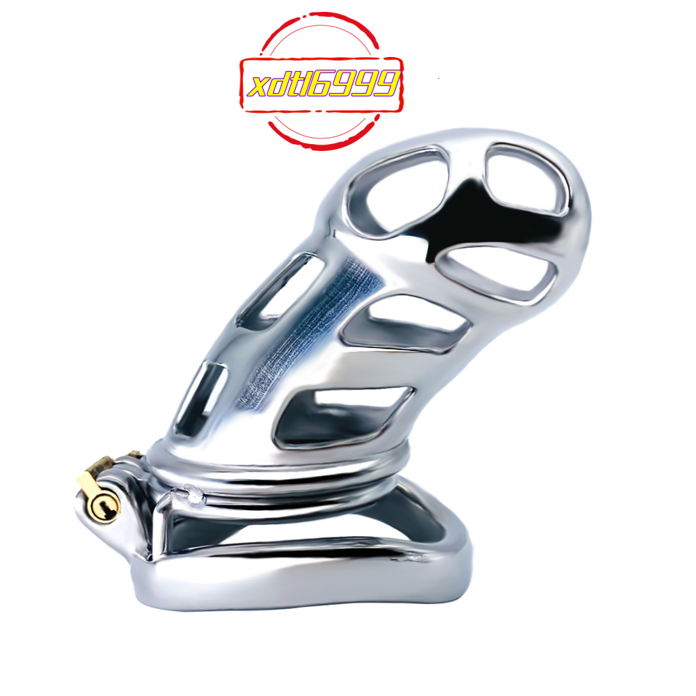FRRK Penis Lock Male Chastity Device Hole Design Cock Cage for Sissy Gay BDSM Chastity Cage Penis Lock Sex Toys for Men