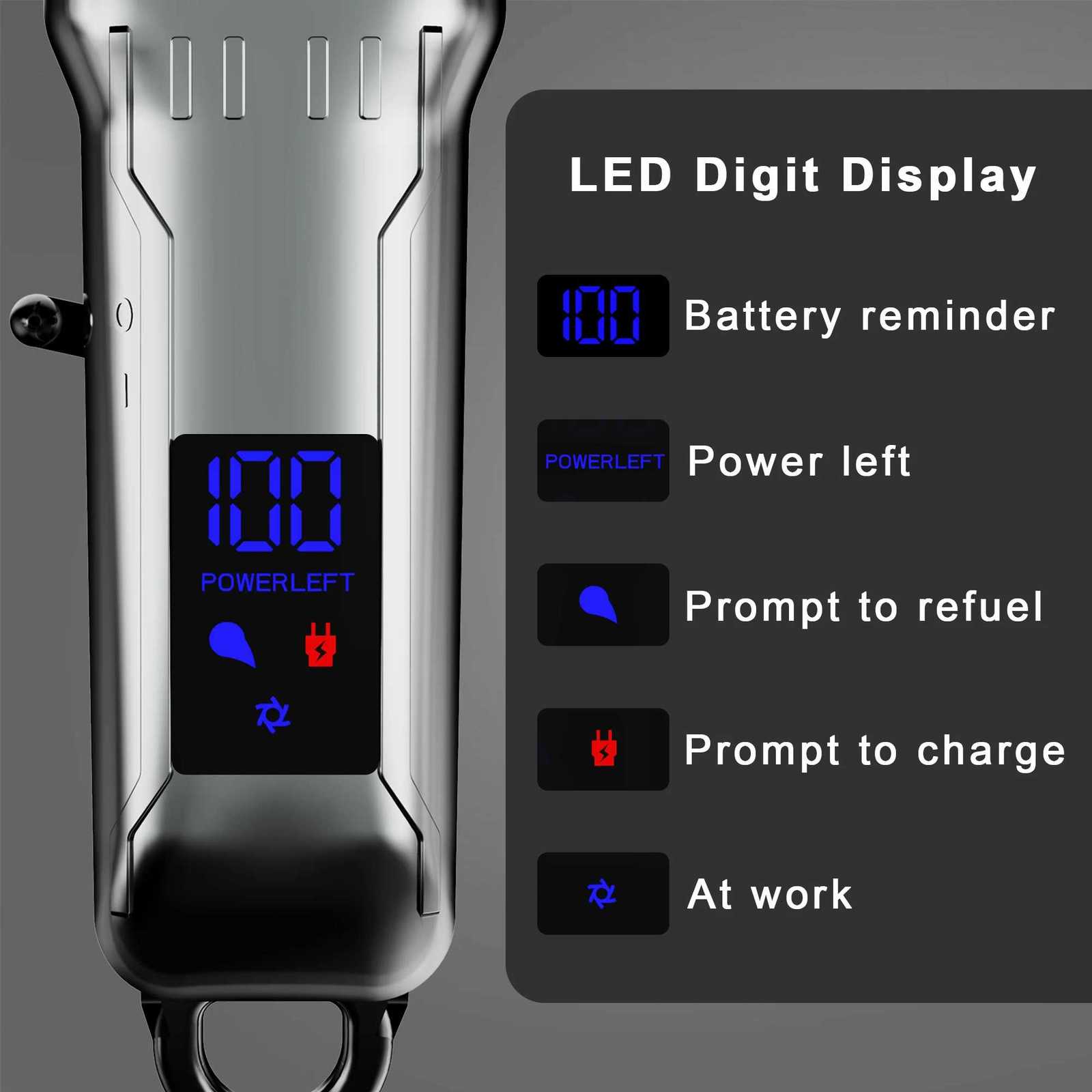 Hatteker Professional Electric Hair Clipper for Men USB Cordless Hair Trimmer Barber Machine with Hairdressing Cape SetT251120