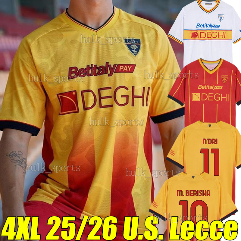4XL 25/26 US Lecce 3rd Soccer Jerseys N DRI M.BERISHA CAMARDA SOTTIL COULIBALY KABA TIAGO.G T.MORENTE STULIC PIEROTTI BANDA ALEX SALA men kids kits sets football shirts