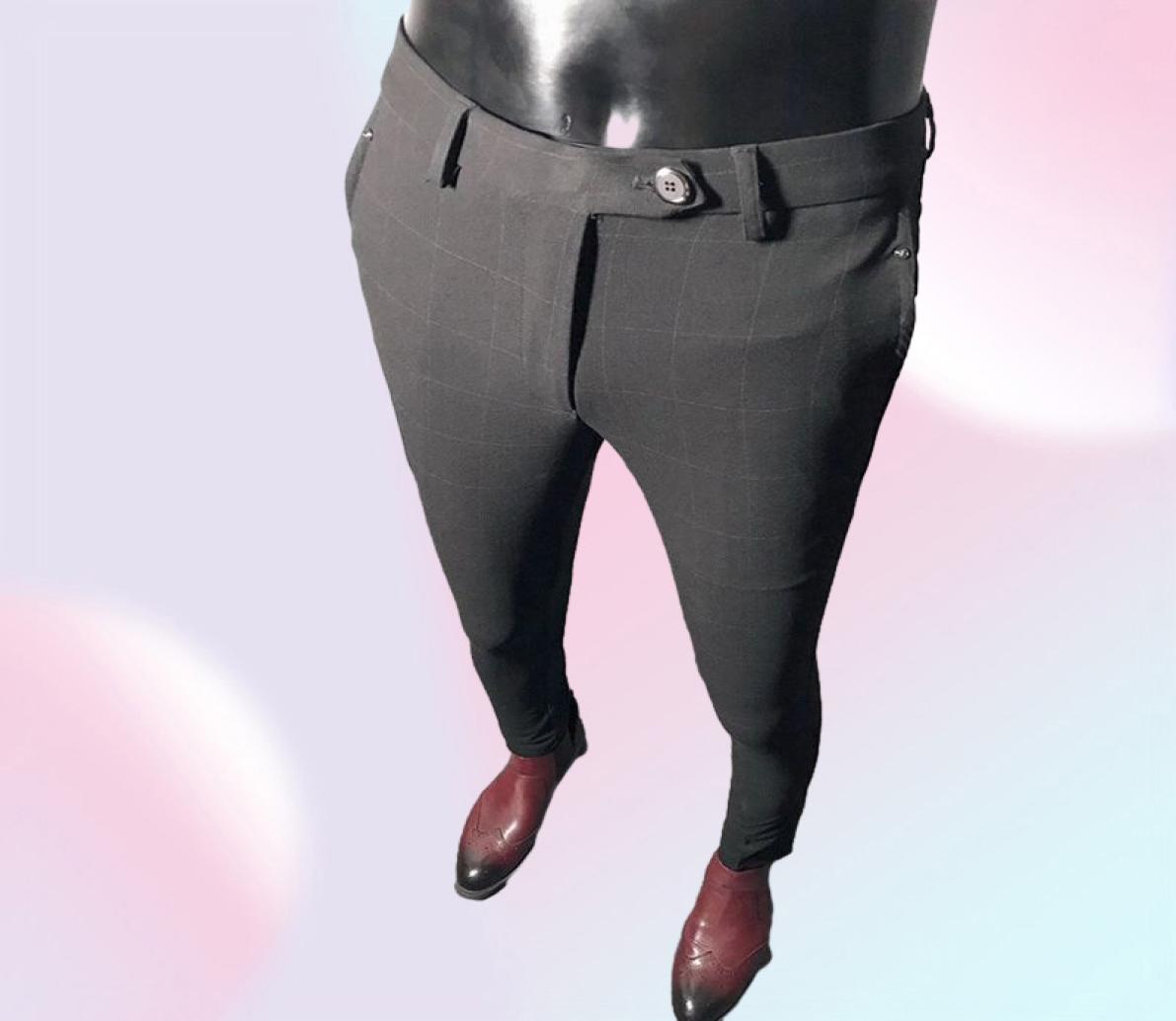 New Arrival Mens Dress Pants Men Solid Color Slim Fit Male Social Business Pants Casual Skinny Suit Trousers Asian Size2739063