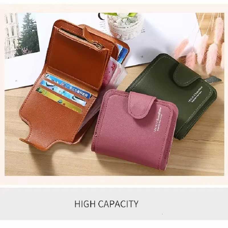 2025 New Women Wallets Red Black Small Mini Coin Purse Hasp Card Holder Lady Wallet Zipper Female Leather BuckleW251120