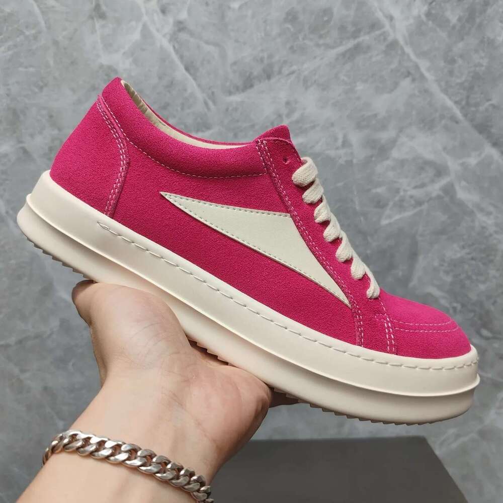 Ricks 2024 New Small Triangle Canvas High Street Rose Red Men's Haruku Wind Joker Couple Height Shoes