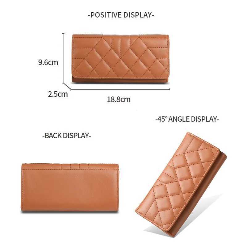 PU Leather Diamond Pattern Three-fold Wallets for Ladies Large Capacity Long Purses Mobile Phone Bags Card HolderW251120