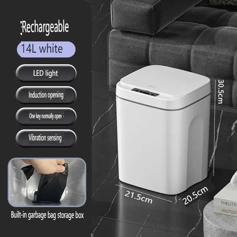 Intelligent Garbage Bin Sensing 16L Waterproof Smart Home Garbage Bin Lid Automatic Household Cleaning Tools Accessories C251120