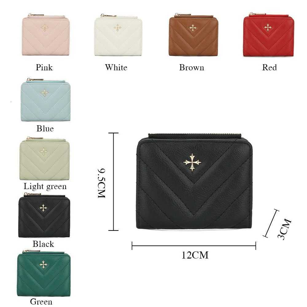 Short Wallet for Women Baellerry Minimalist Korean Card Case with Zipper Stitching Detail Multi Slot RFID Blocking Small PurseW251120