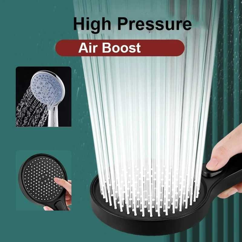 13CM Big Panel High Pressure Shower Head 3 Modes Adjustable Large Flow Waterfall Pressurised Handheld Shower Bathroom AccessorieM251120