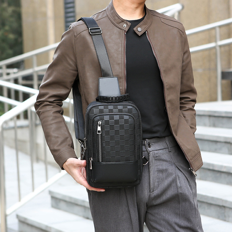 Free shipping Designer Bag Men's Chest Bag Large Capacity Luxury Bag Crossbody Bag Multifunctional Chessboard Pattern Casual Shoulder Bag