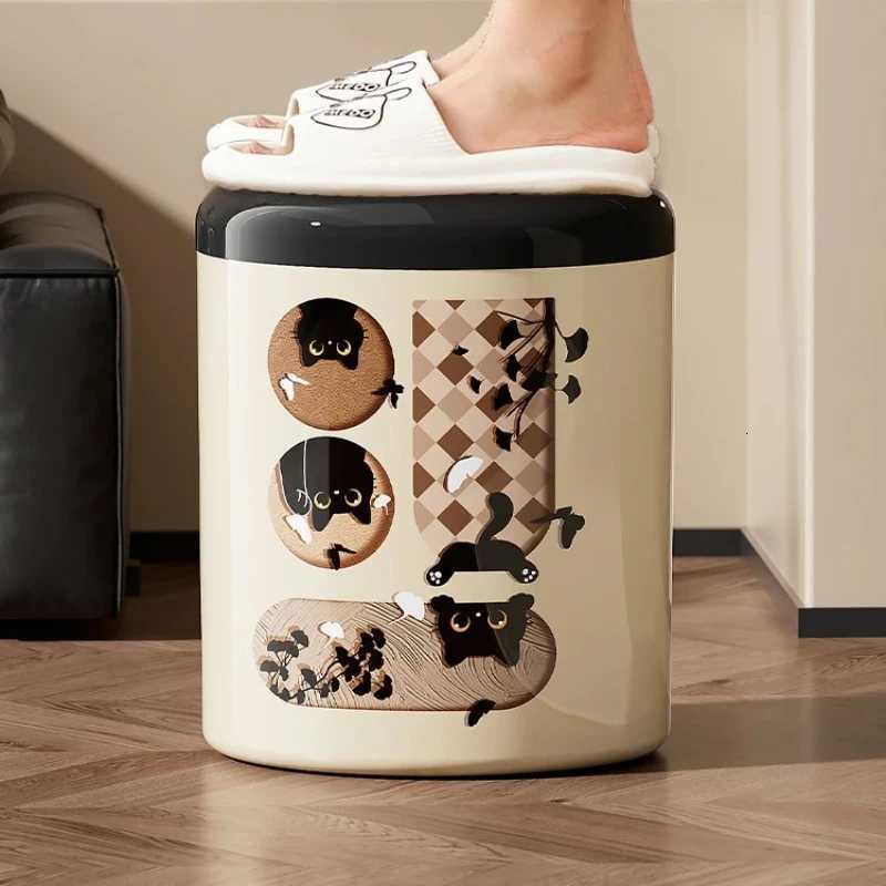 Vintage Trash Can - Premium Home Waste Bin Cute Design for Living Room/Kitchen Odor-Proof Garbage Basket Elegant Home Decor C251120